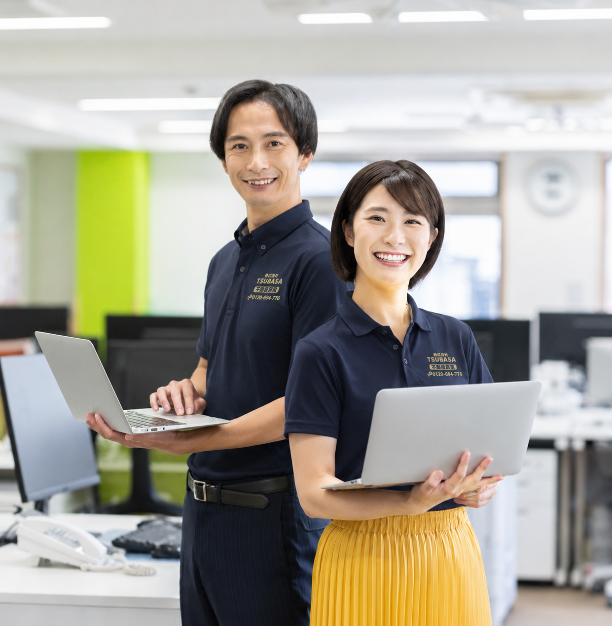 大阪市東淀川区の築古ファミリーマンション売却を説明するTSUBASAエステートスタッフ